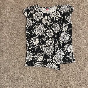 Floral Black and White Top